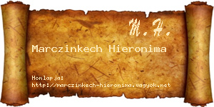 Marczinkech Hieronima névjegykártya